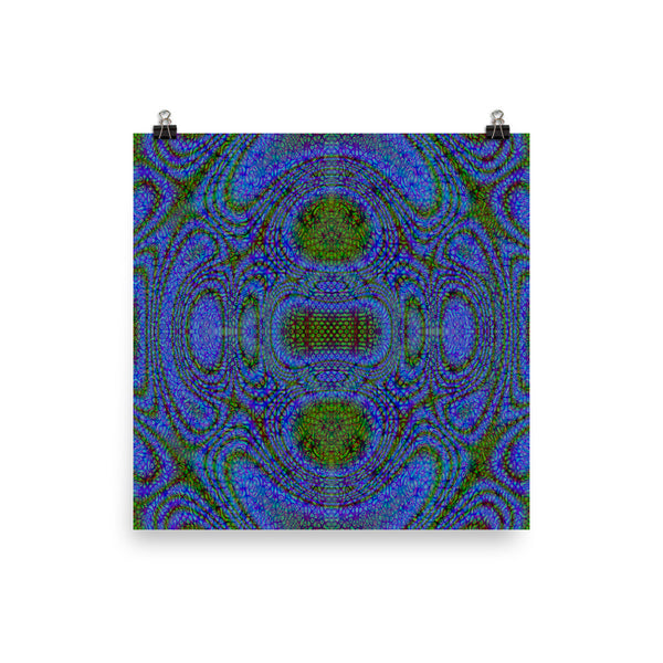 Blue Alien Matte Poster - Pattern and Print