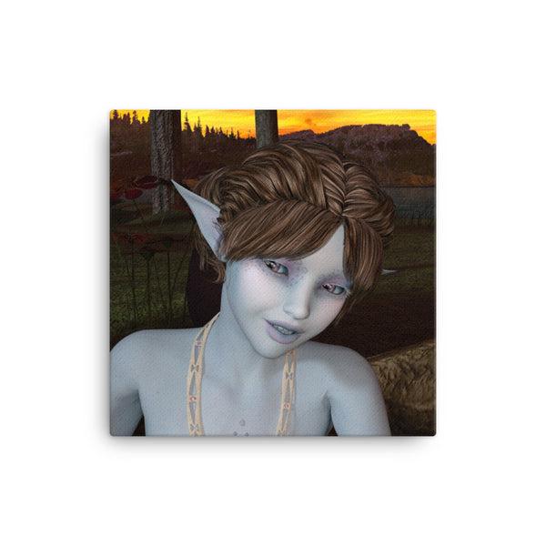 Blue Fae 16 x 16 Canvas Print - Pattern and Print