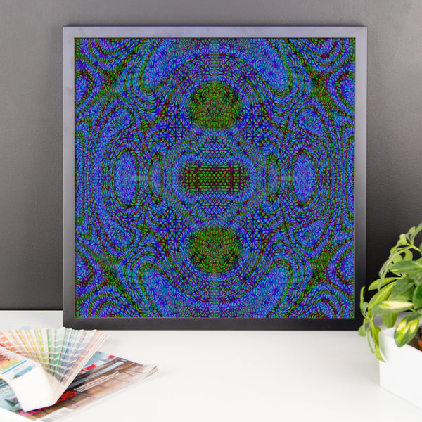Blue Alien Framed Photo Paper Poster - Pattern and Print