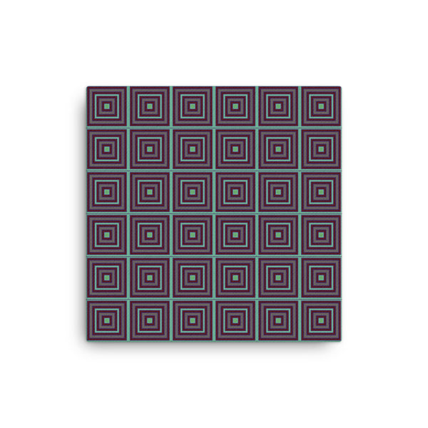 Jeweltone Grid 16 x 16 Canvas Print