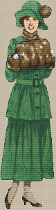 1900 - 1920 Green Suit Dress - Pattern and Print
