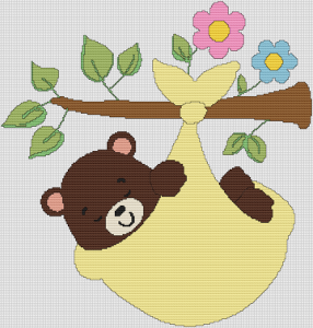 Bear On A Branch - Pattern and Print