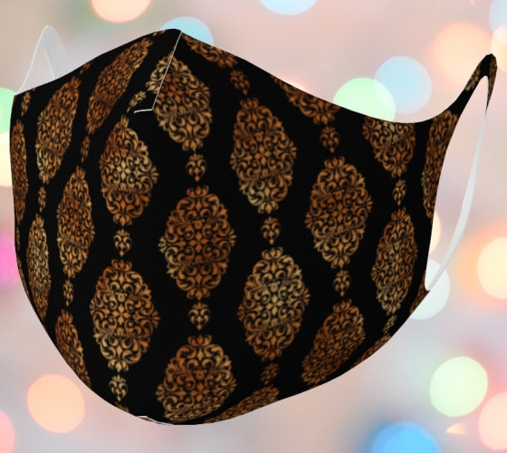 Black And Copper 1011 Double Knit Mask – Pattern and Print