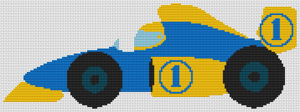 Blue and Yellow Race Car