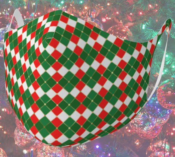 Christmas Argyle Double Knit Mask