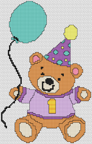 First Birthday Bear – Pattern and Print