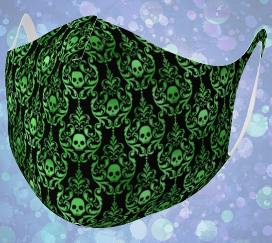 Green Skulls Double Knit Mask