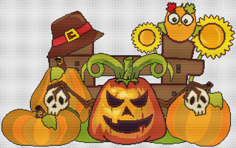 Pumpkins and Skulls