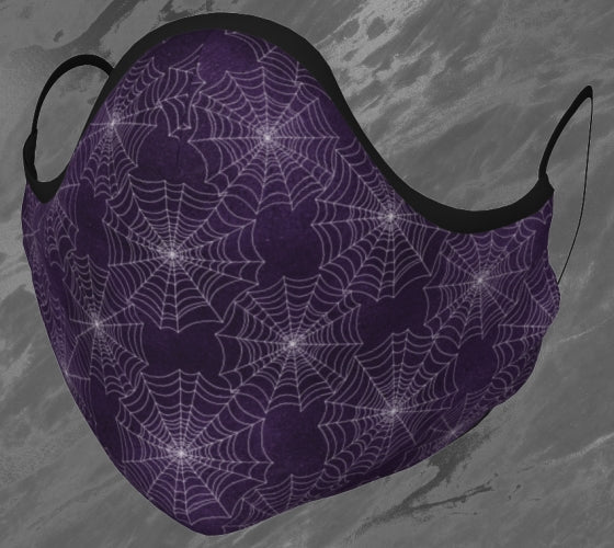 Purple Spiderwebs Face Mask