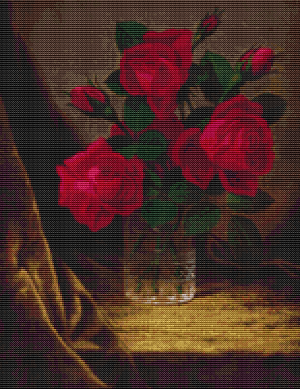 Red Rose In A Glass Vase