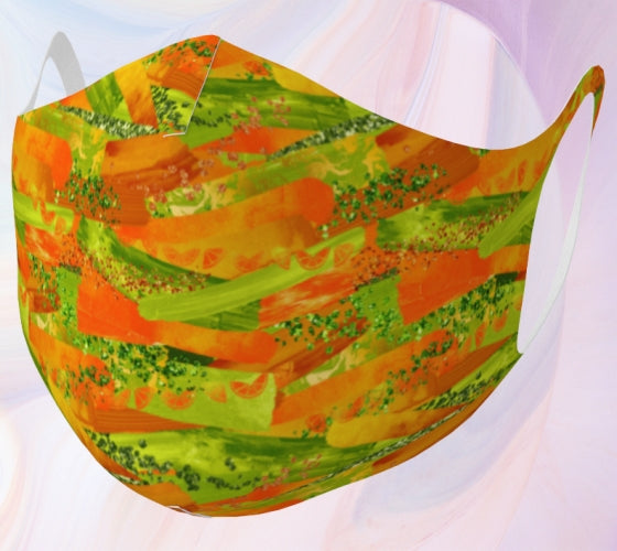 Tropical Orange Double Knit Mask