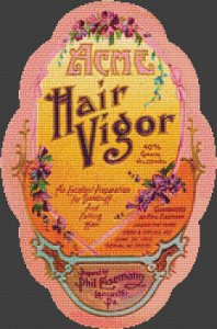 Acme Hair Vigor Label - Pattern and Print