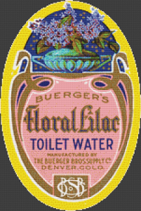 Buerger's Floral Lilac Toilet Water Label - Pattern and Print
