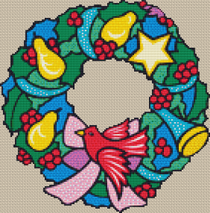 Christmas Wreath - Pattern and Print