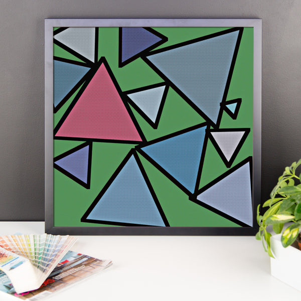Triangles Framed Matte Poster – Pattern and Print