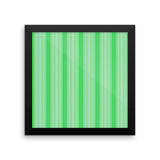 Green Stripes Framed Matte Poster