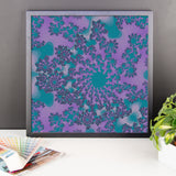 Dark Purple Fractal Framed Photo Paper Poster - Pattern and Print