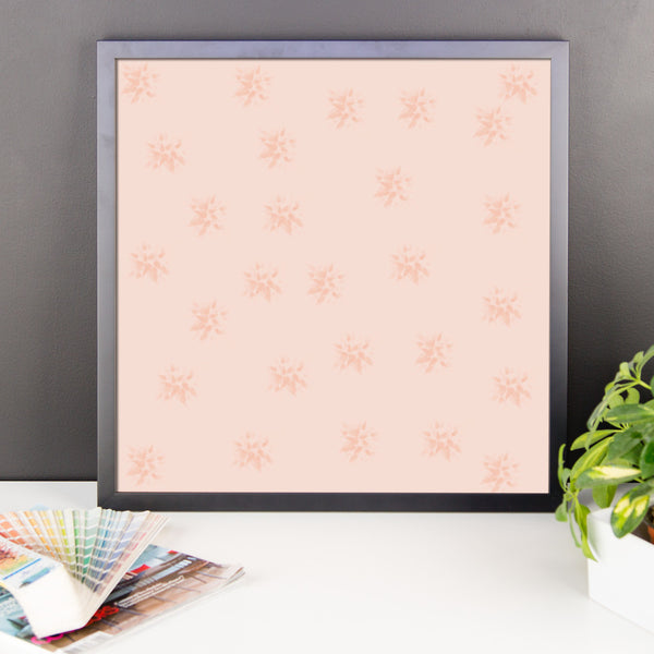 Peach Flowers Framed Matte Poster
