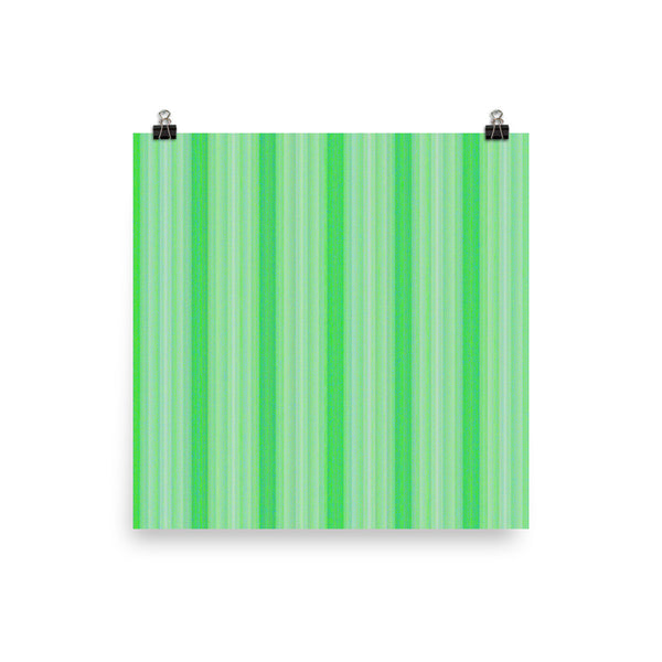 Green Stripes Photo Paper Poster