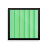 Green Stripes Framed Matte Poster