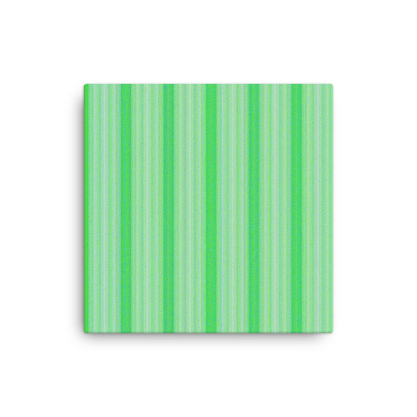 Green Stripes 16 x 16 Canvas Print