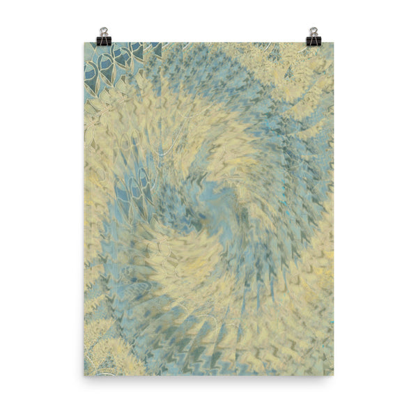Blue Beige Matte Poster - Pattern and Print