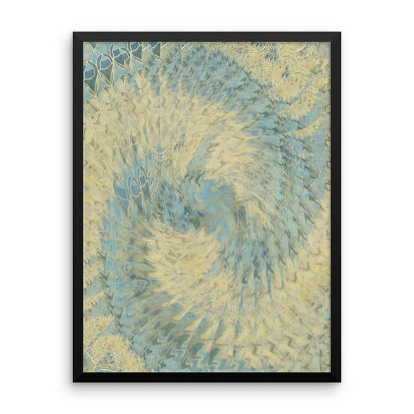 Blue Beige Framed Photo Paper Poster - Pattern and Print