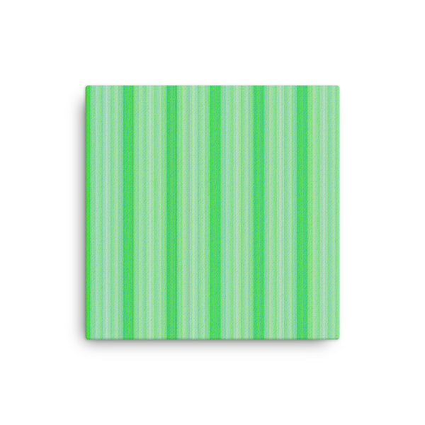 Green Stripes 12 x 12 Canvas Print