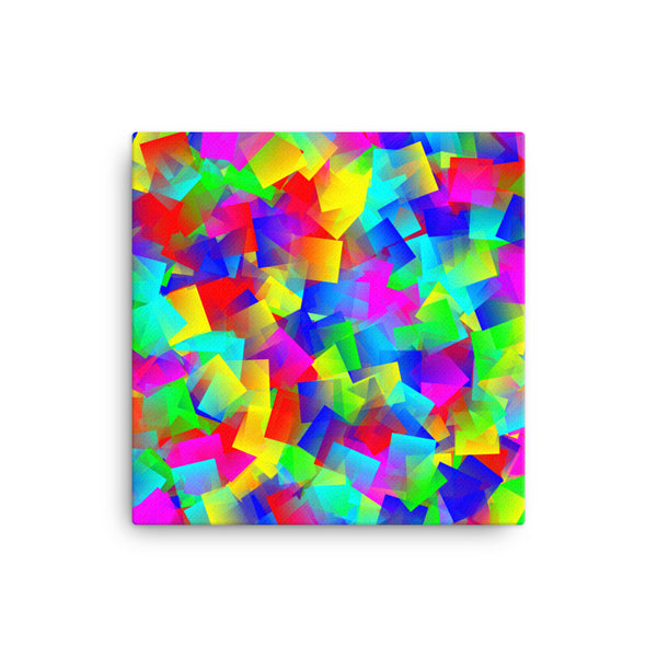 Bright Primary 16 x 16 Canvas Print - Pattern and Print