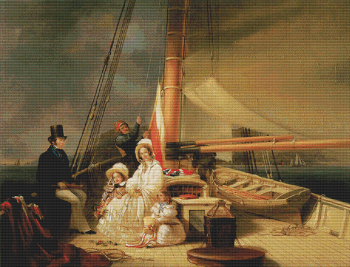Mr. Ward and His Family on Board His Cutter Guerrilla