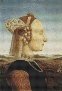 Portrait of Battista Sforza - Pattern and Print