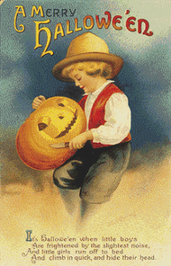Pumpkin Carving Boy - Pattern and Print